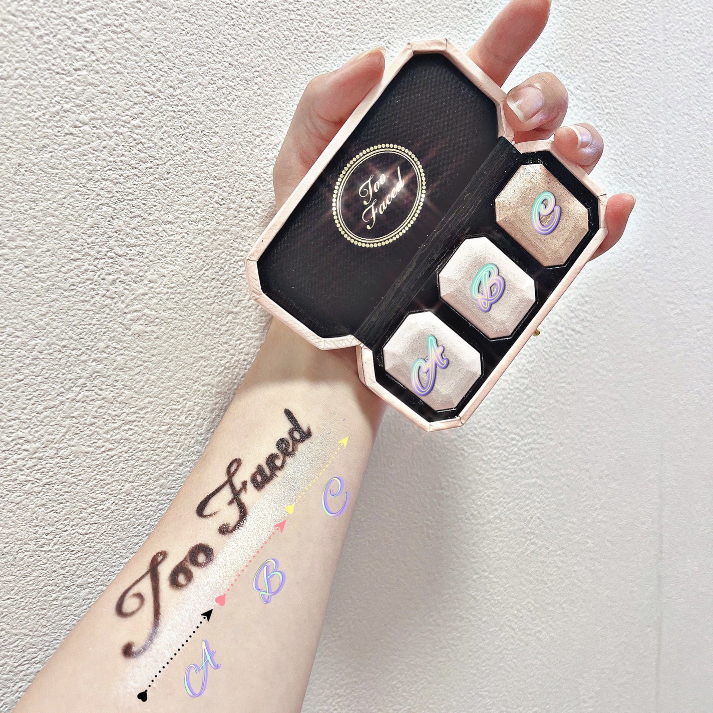 ~ダイヤモンドライト シリーズ~ マルチユース ハイライター トリオ/Too Faced/パウダーハイライトを使ったクチコミ(4枚目)