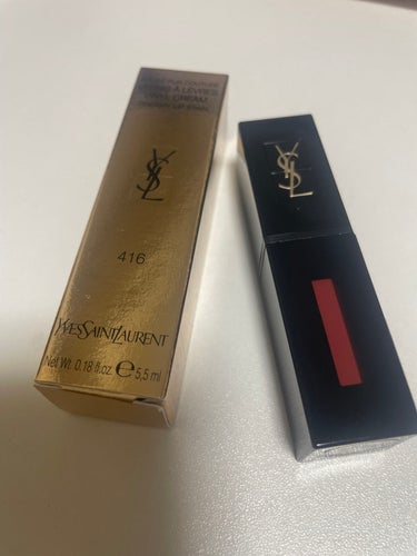 ルージュ ピュールクチュール ヴェルニ ヴィニルクリーム No.416 サイケデリックチリ/YVES SAINT LAURENT BEAUTE/口紅を使ったクチコミ（1枚目）