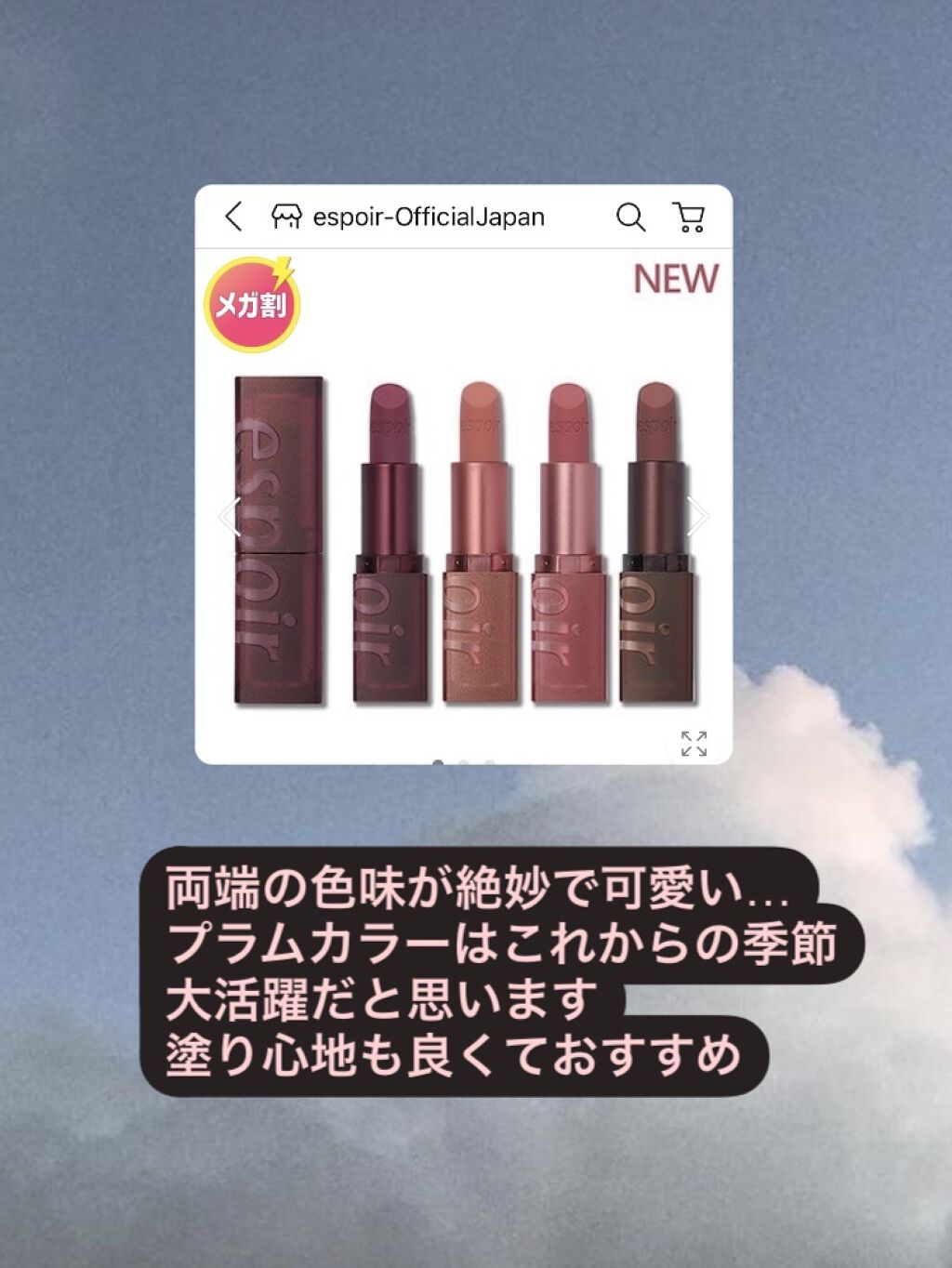 リップスティックノーウェアベルベットミッツグレー/espoir/口紅を使ったクチコミ（2枚目）