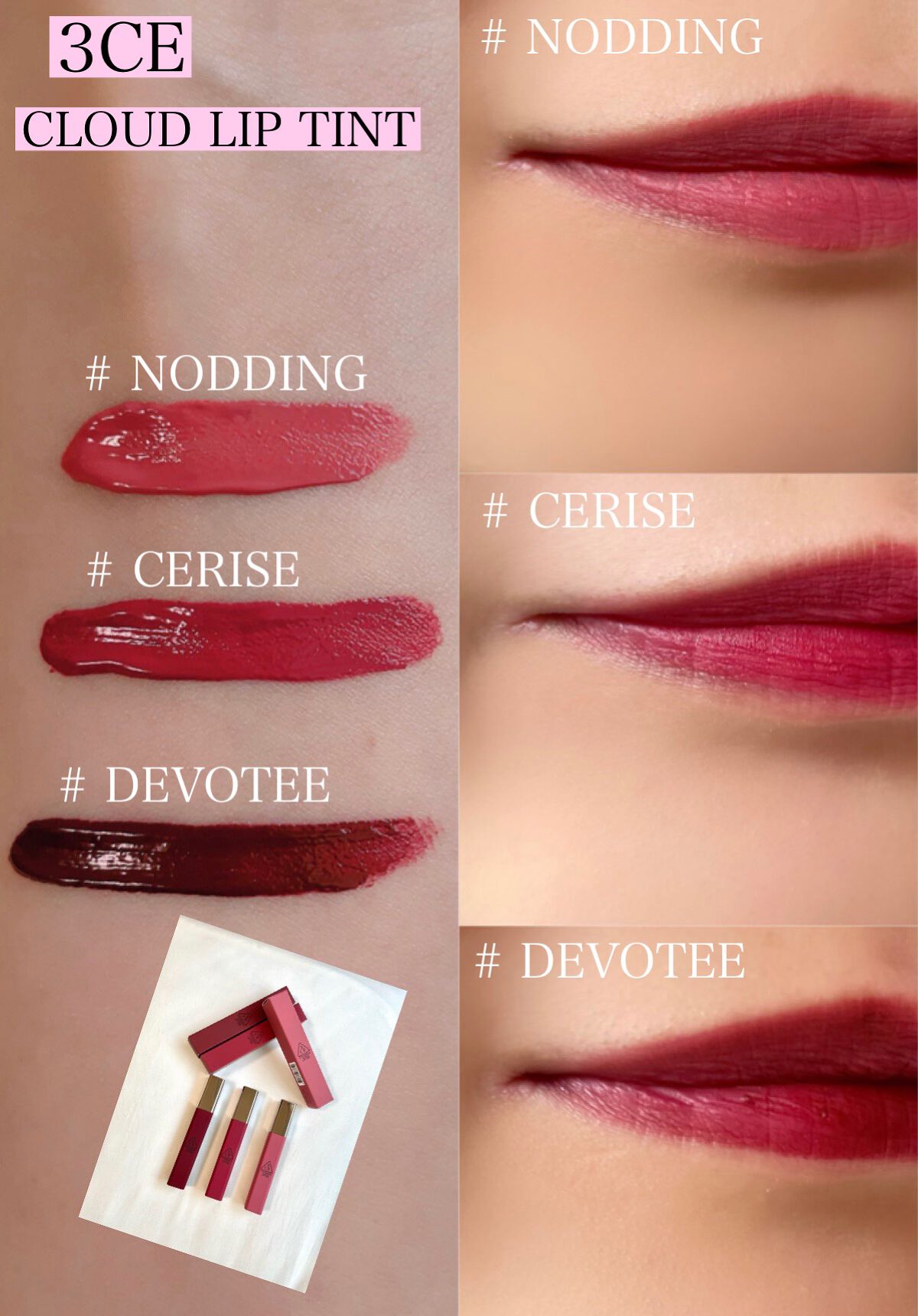 3CE CLOUD LIP TINT/3CE/口紅を使ったクチコミ（1枚目）