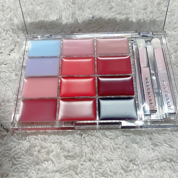 ソフトカラーリングリップパレット/wakemake/口紅を使ったクチコミ（2枚目）