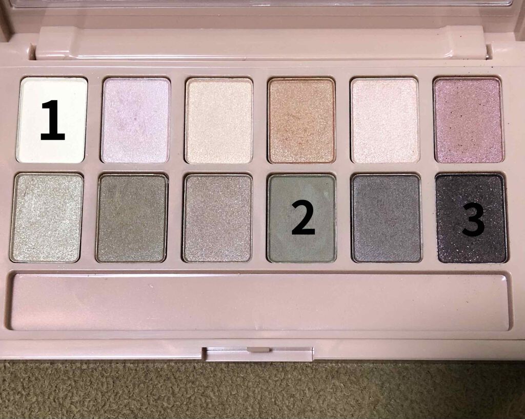 MAYBELLINE NEW YORK ヌードパレット ブラッシュドのクチコミ「☆メイベリンニューヨーク　ヌードパレット 
ブラッシュド　01

くすみ系カラーが満載のアイシ.....」（2枚目）