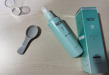 NOV Ⅲ フェイスローション Rのクチコミ「常盤薬品工業 NOV(ノブ)からいただきました。
綺麗なお色とシンプルなデザインのパケでテン.....」(3枚目)