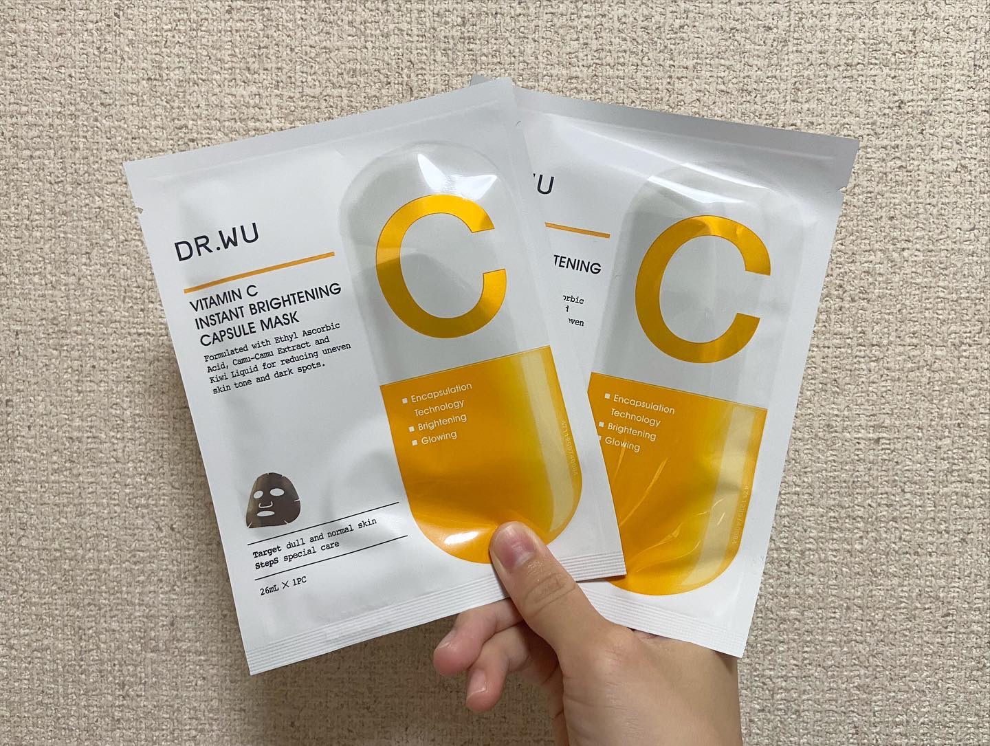 カプセルマスク ブライトニング Vit C＜フェイスマスク＞/DR.WU/シートマスク・パックを使ったクチコミ（2枚目）