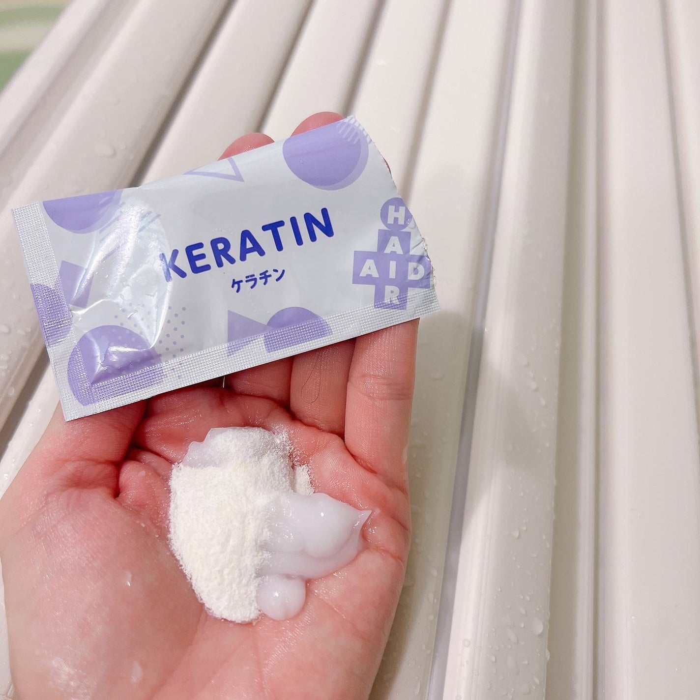 トレンドホリック ヘアエイド粉ケラチン/石澤研究所/洗い流すヘアトリートメントを使ったクチコミ(4枚目)