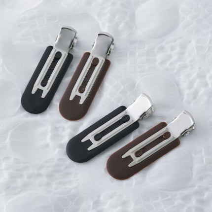 貝印 癖がつかない前髪クリップ 黒茶