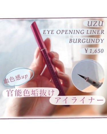 EYE OPENING LINER BURGUNDY/UZU BY FLOWFUSHI/リキッドアイライナーを使ったクチコミ（1枚目）