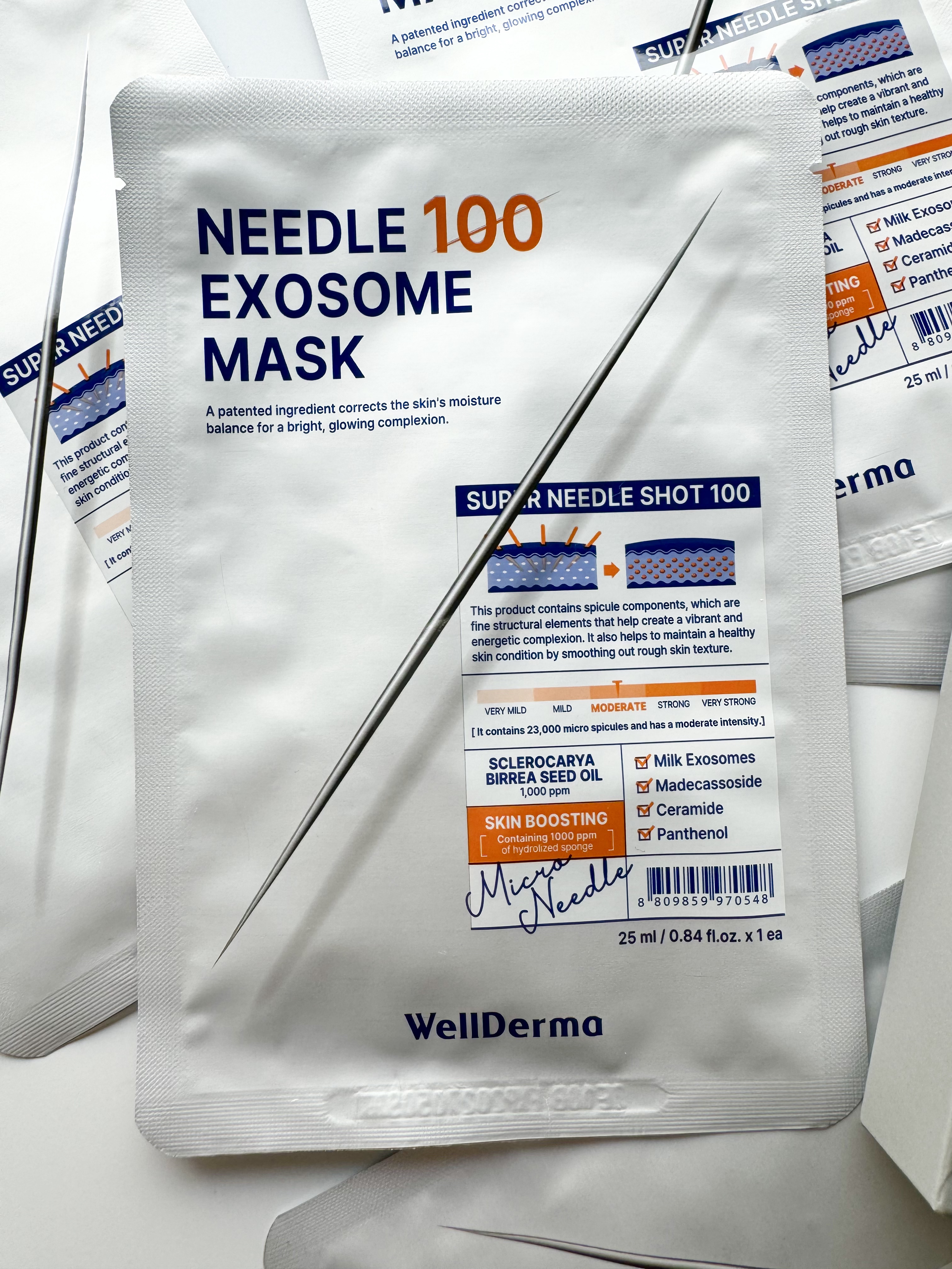 WellDerma ニードル100 エクソソーム マスクパックのクチコミ「˗ˏˋɴᴇᴡ🪡貼るニードル×エクソソームˎˊ˗
𝗪𝗲𝗹𝗹𝗗𝗲𝗿𝗺𝗮✿     
𝗡𝗘𝗘𝗗𝗟𝗘𝟏.....」（3枚目）