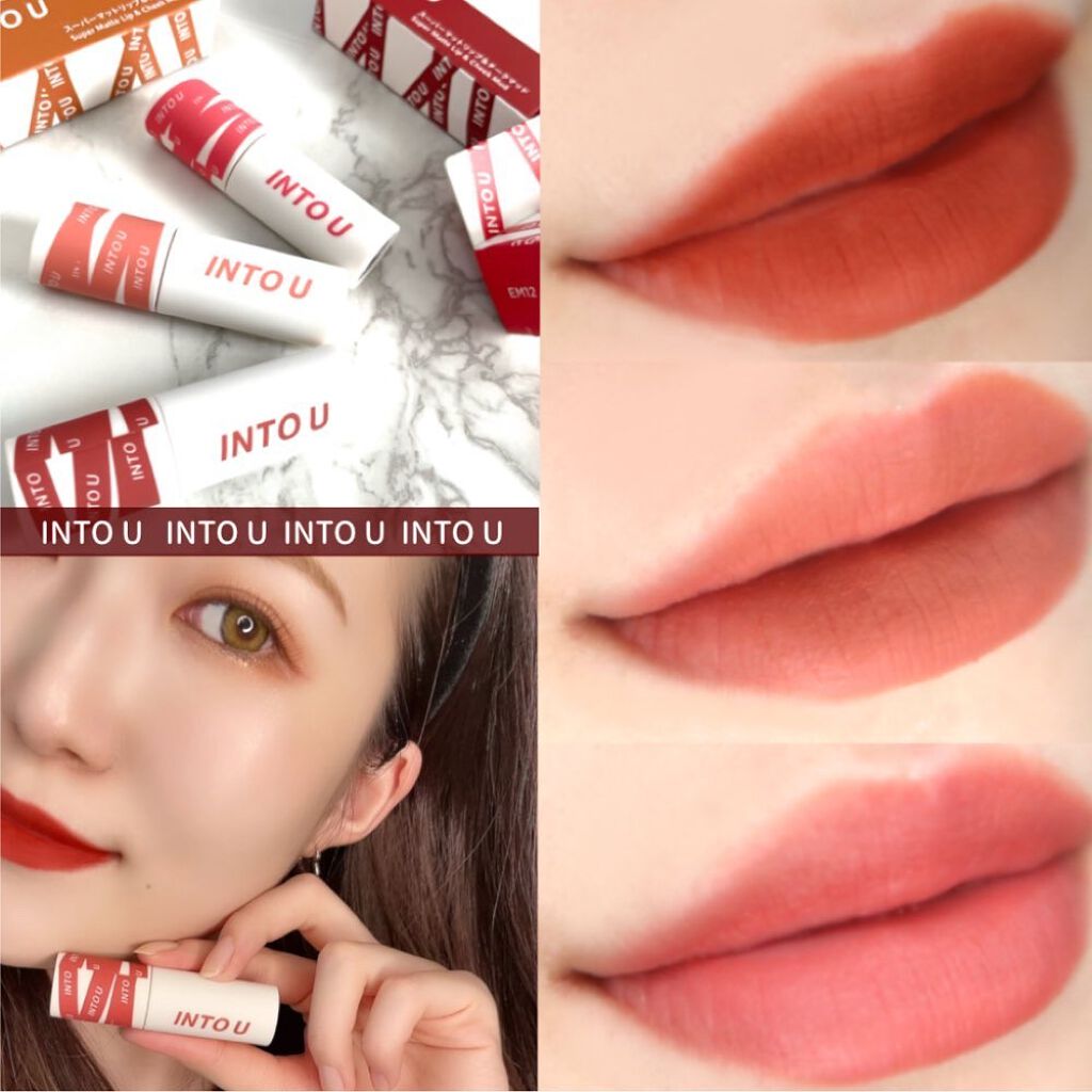 スーパーマットリップ&チークマッド/INTO U/口紅を使ったクチコミ(1枚目)