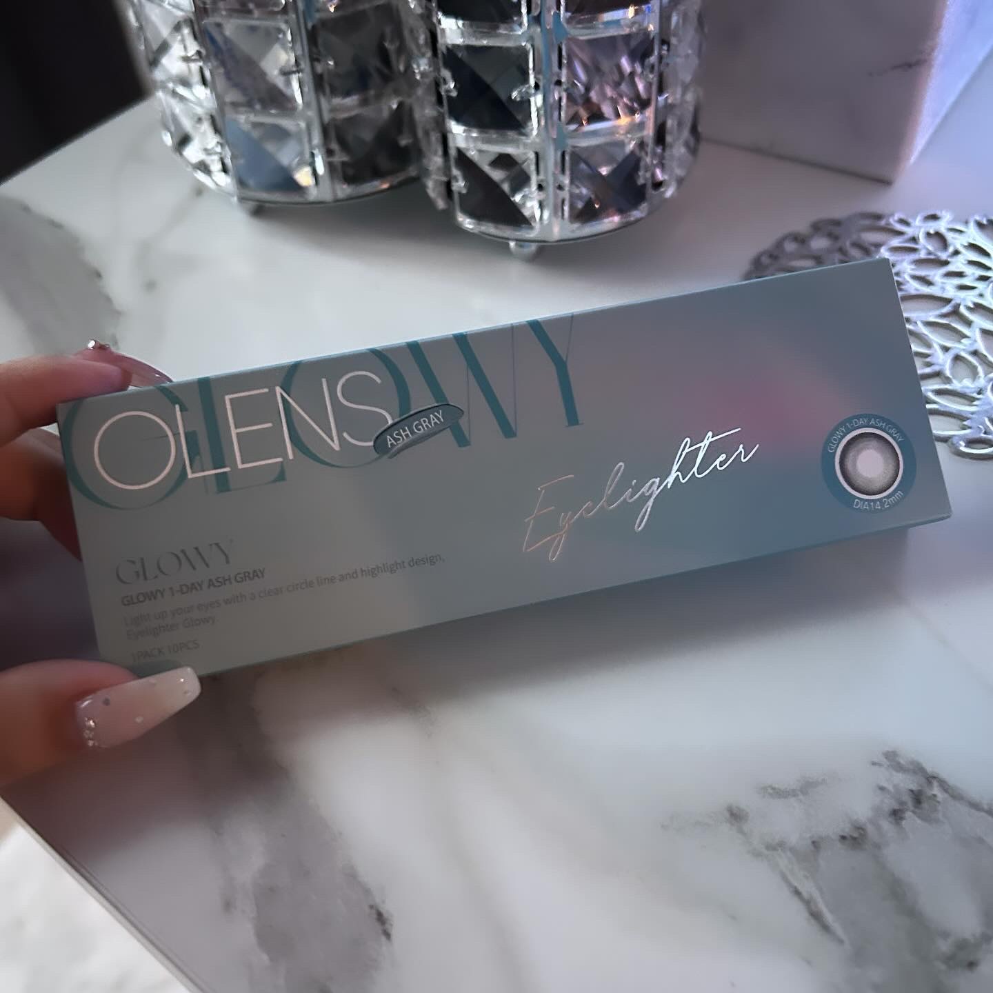 Glowy 1day アッシュグレー/OLENS/ワンデー（１DAY）カラコンを使ったクチコミ（3枚目）