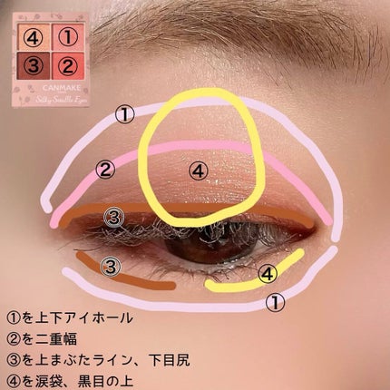 シルキースフレアイズ(マットタイプ)/キャンメイク/アイシャドウパレットを使ったクチコミ(4枚目)