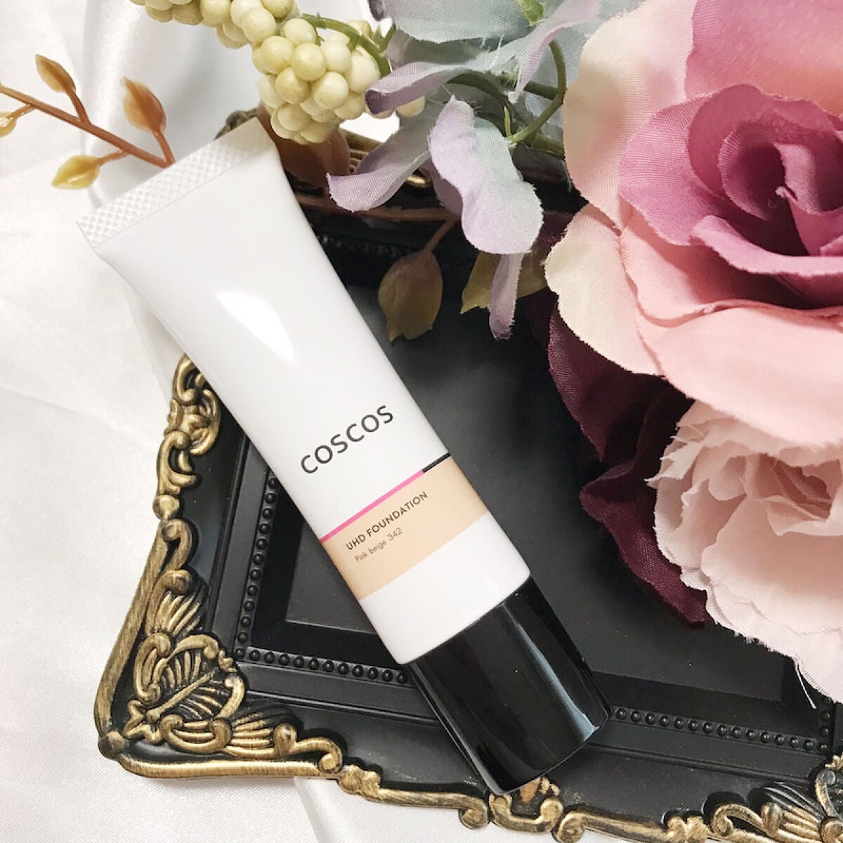 UHDファンデーション342(ピンクベージュ)/COSCOS/リキッドファンデーションを使ったクチコミ(1枚目)