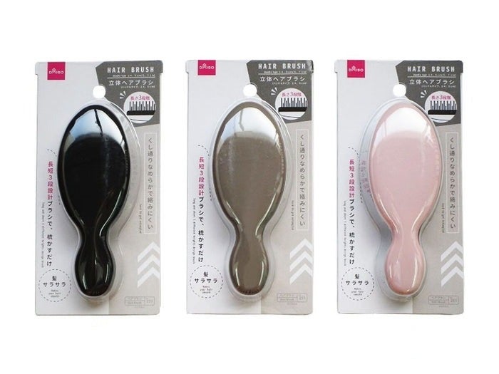 立体ヘアブラシ (ハンドルタイプ、14.5cm) DAISO