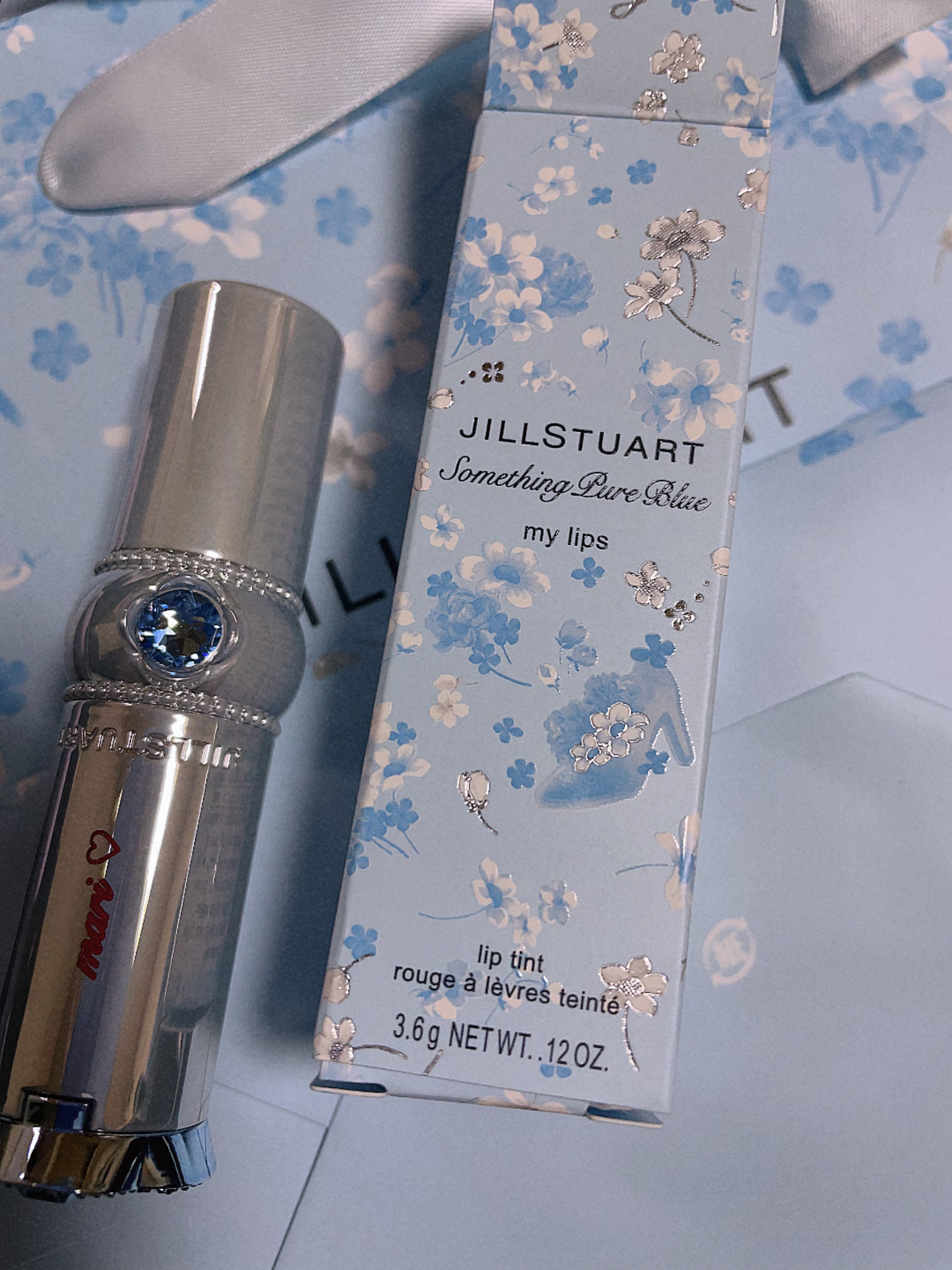 サムシングピュアブルー セント　マイリップス 01 my dearest blue ring/JILL STUART/口紅を使ったクチコミ（1枚目）