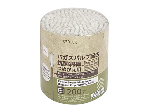 DAISO バガスパルプ配合抗菌綿棒つめかえ用