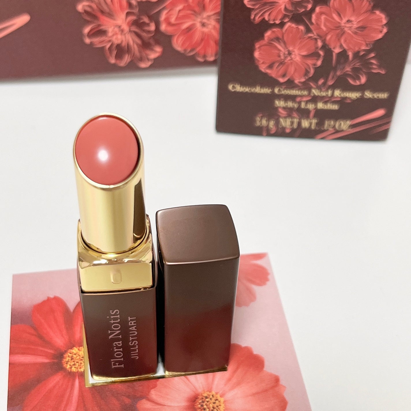 チョコレートコスモス ノエルルージュ メルティリップバーム/Flora Notis JILL STUART/リップバームを使ったクチコミ(3枚目)