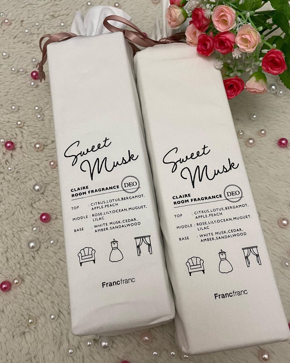 クレア ファブリック&ルームミスト スイートムスク ピンク/フランフラン/ファブリックミストを使ったクチコミ（2枚目）