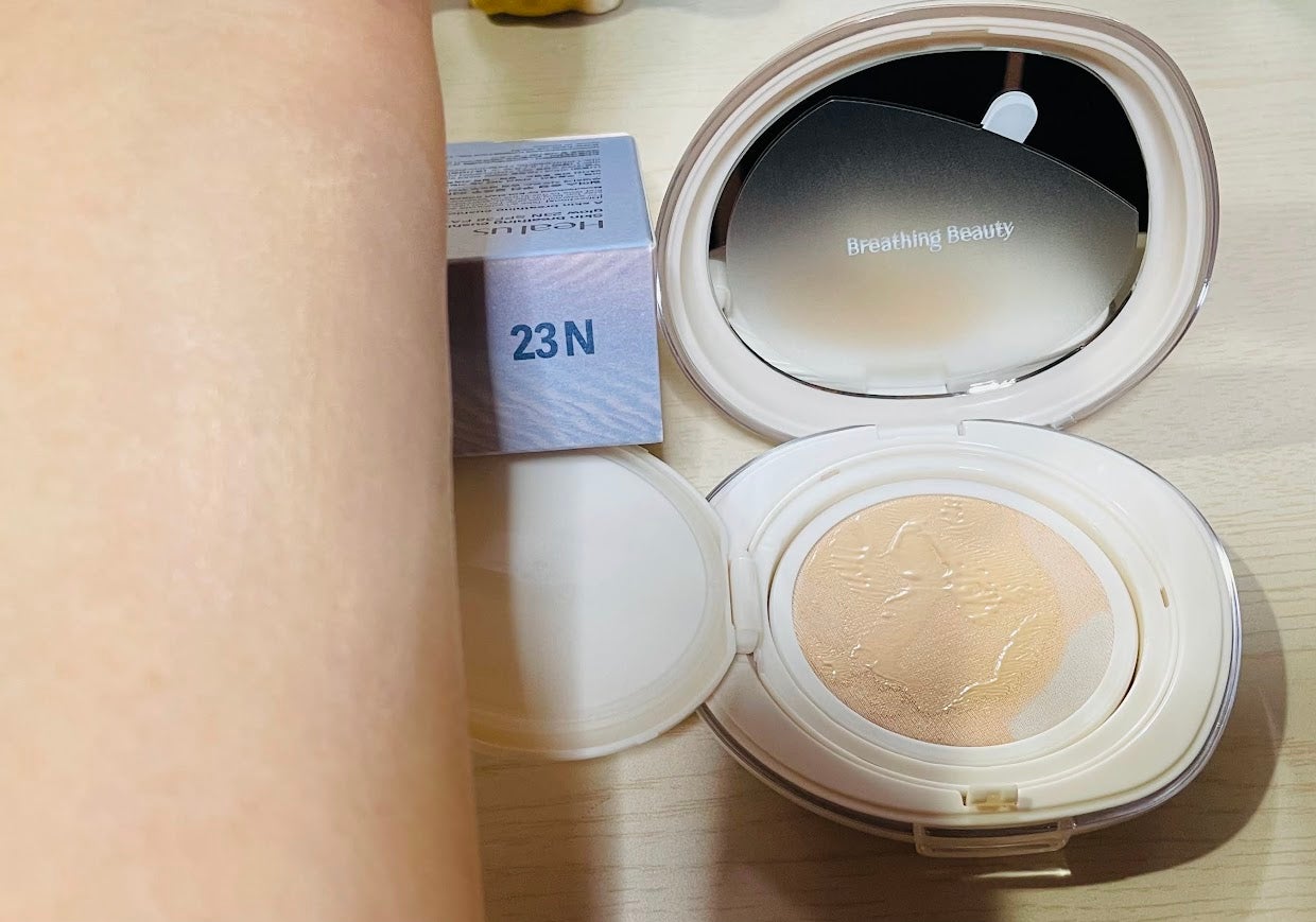 ブリージンググロークッション/Healus/クッションファンデーションを使ったクチコミ(7枚目)