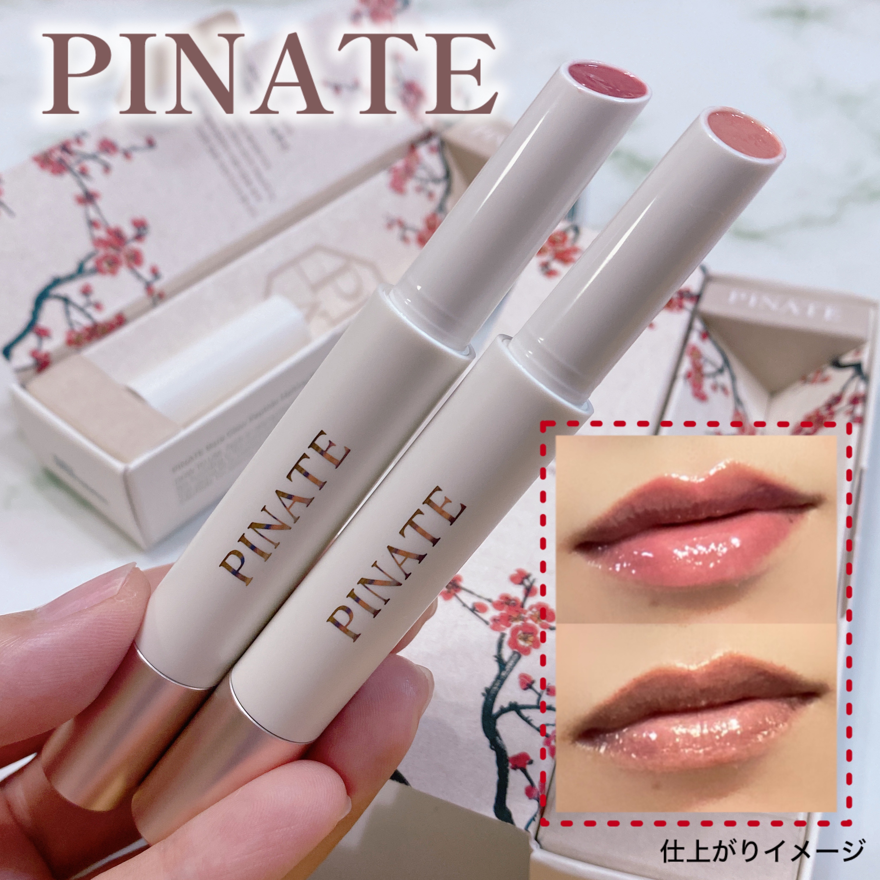 ベアグローペプチドメルティングバーム/PINATE/リップグロスを使ったクチコミ（1枚目）