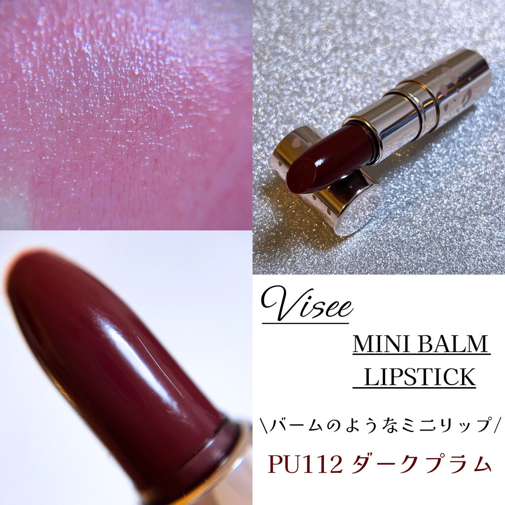 ミニバーム リップスティック PU112 ダークプラム(限定ティント)/Visée/口紅を使ったクチコミ（1枚目）