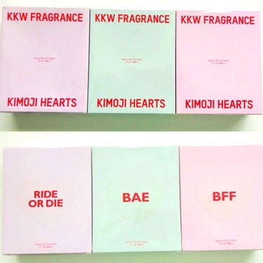 2/1 発売されてすぐ完売になった
キムカーダシアンブランド kkwの
KIMOJI HEARTS の 香水の紹介です✨

 「BFF」,「BAE」,「RIDE OR DIE」

結構香りにうるさい私で