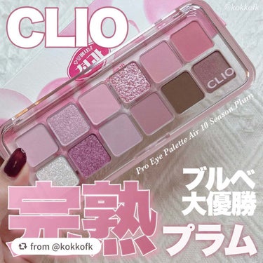 【kokkofkさんから引用】

“\ 12区パレット新色ブルベ優勝プラムカラー🩷 /


〻 CLIO
────────────
プロ アイ パレット エアー
10 SEASON PLUM ¥2890