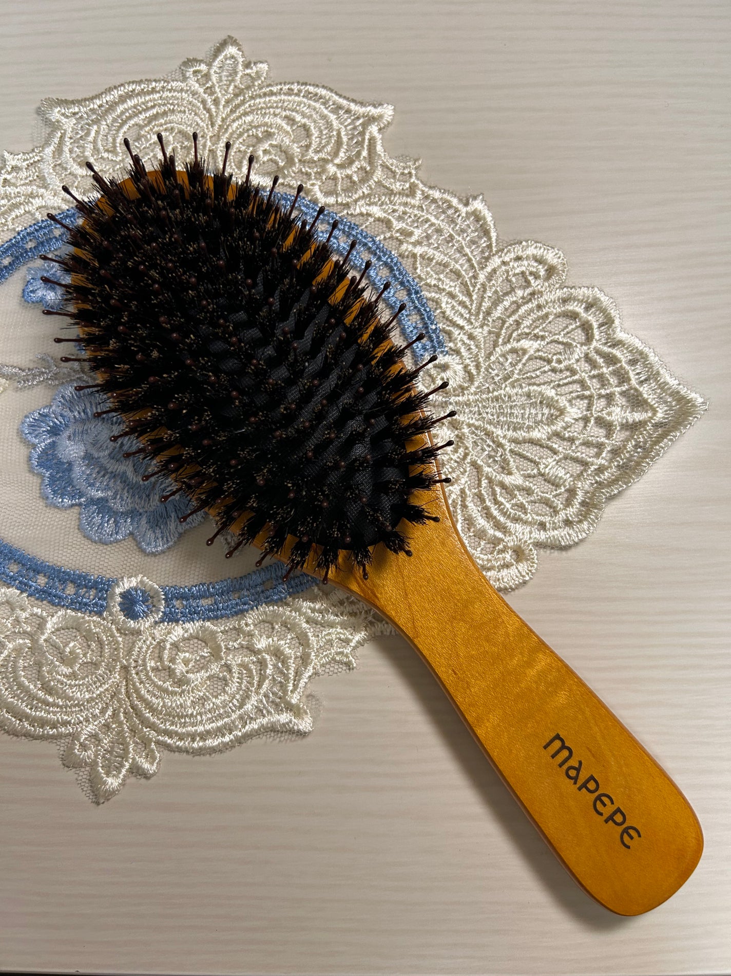 つやつや天然毛のミックスブラシ/マペペ/ヘアブラシを使ったクチコミ(2枚目)