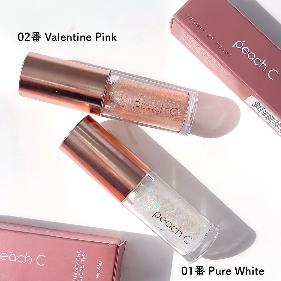 Peach C シャンパンアイグリッターのクチコミ「💜 peach C 💜〈ピーチシー〉
〜CHAMPAGNE EYE GLITTER〜

01番.....」（2枚目）