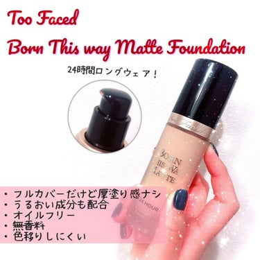 Too Faced ボーン ディス ウェイ アンディテクタブル 24H マット ファンデーションのクチコミ「24時間ロングウェアで崩れにくいマットファンデーション。
一度塗ればピタッと肌に密着して、ヨレ.....」（1枚目）