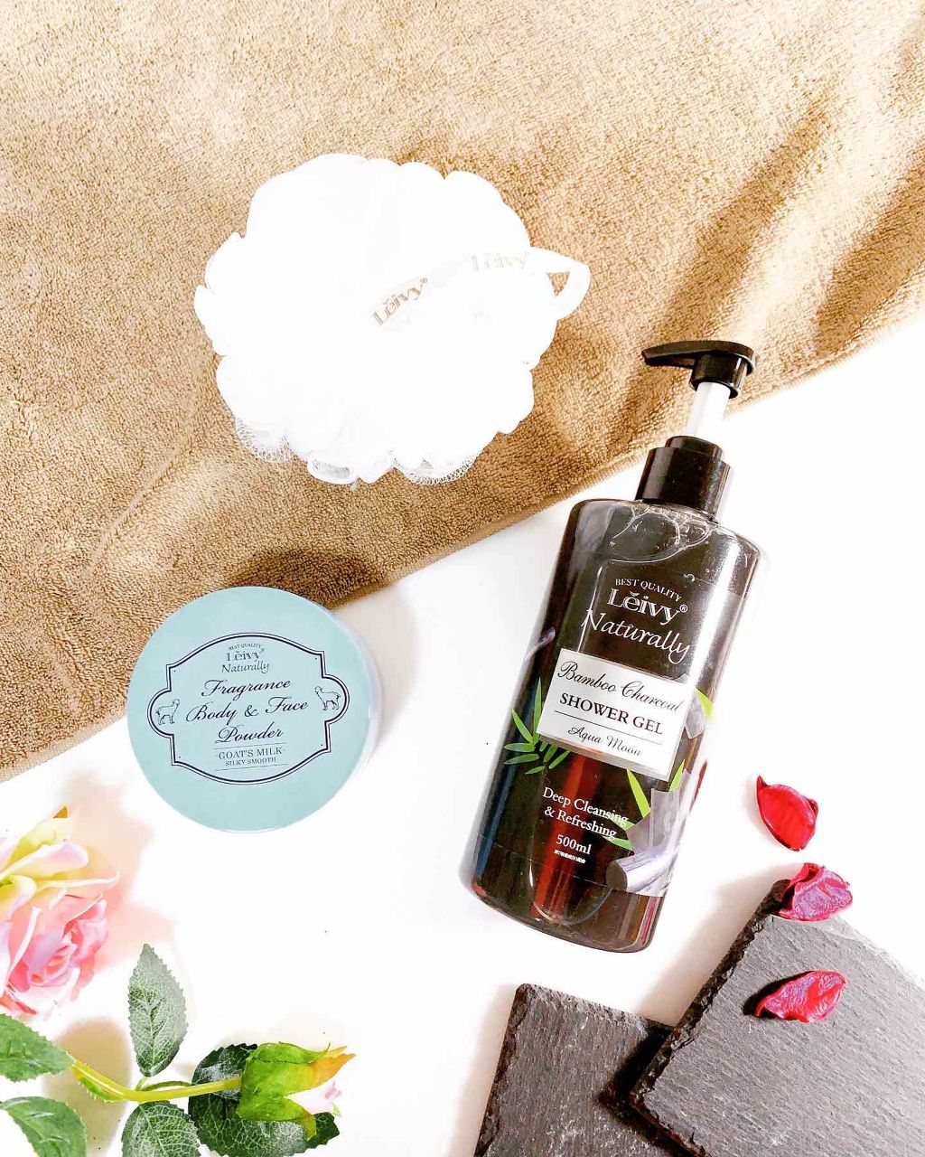 フレグランス ボディ&フェイスパウダー ゴートミルク/Leivy/ルースパウダーを使ったクチコミ(1枚目)