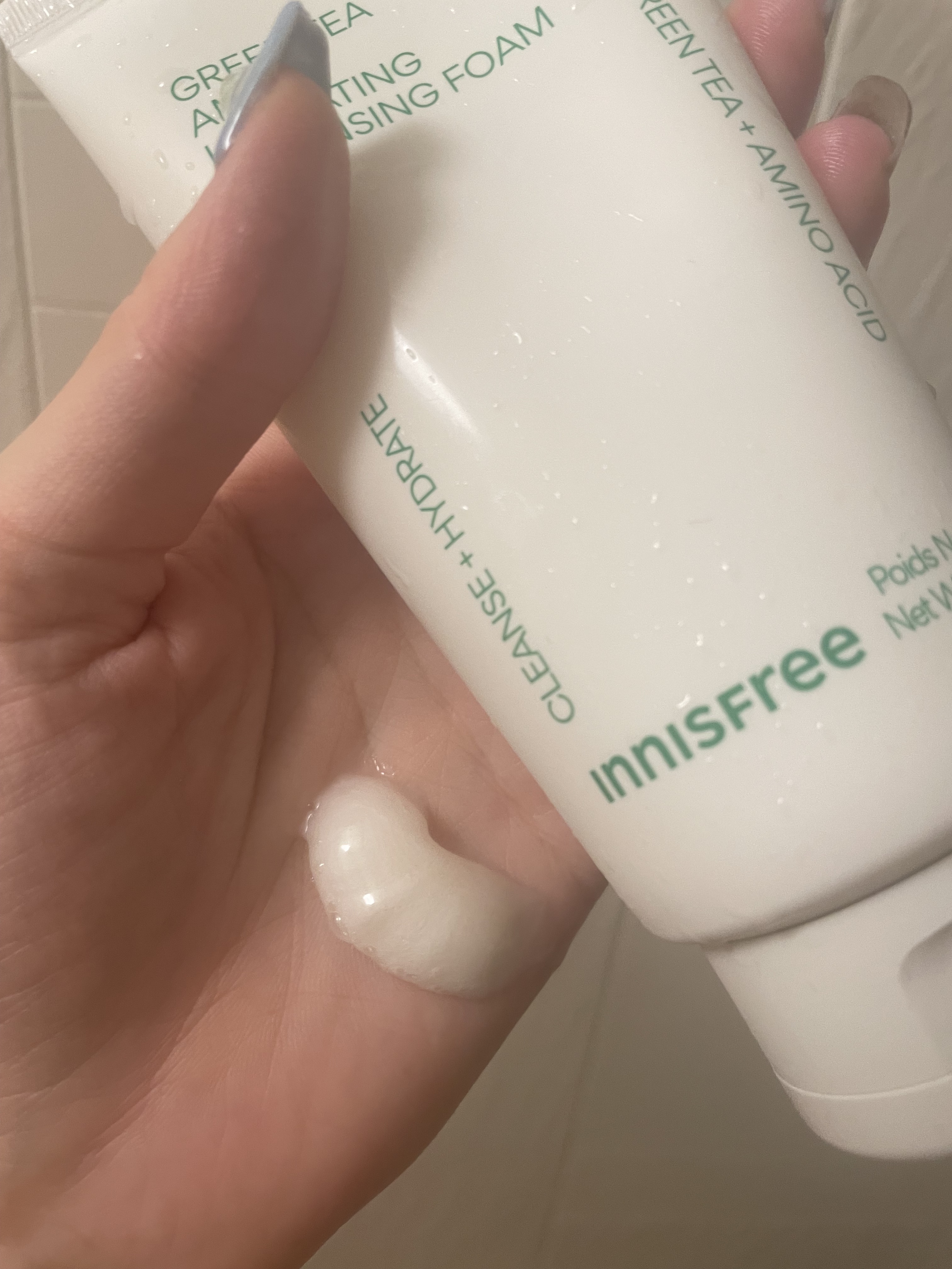 グリーンティー アミノ　クレンジングフォーム/innisfree/洗顔フォームを使ったクチコミ（2枚目）