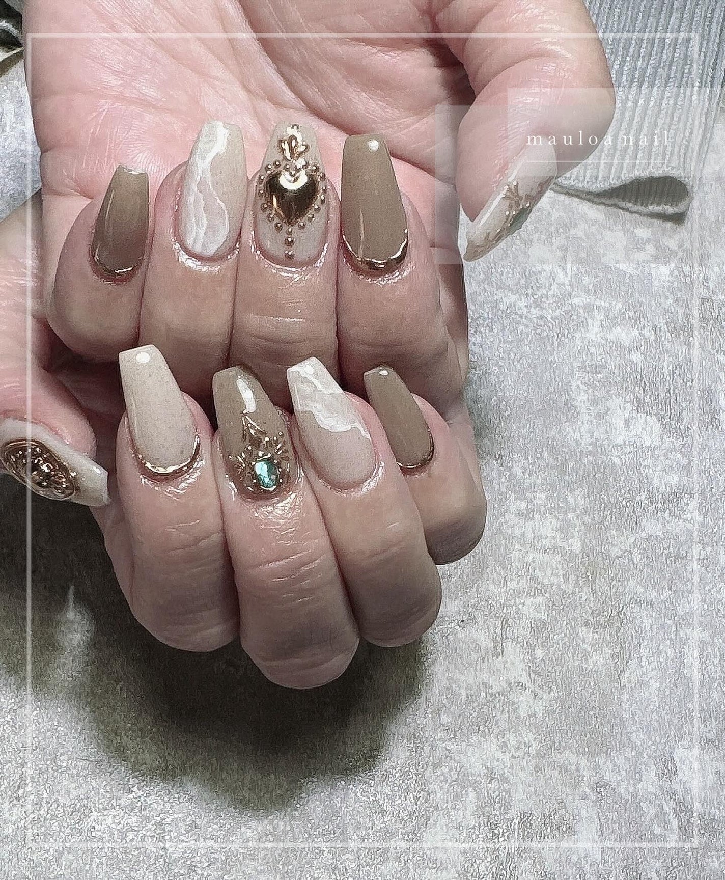 mauloa_nail on LIPS 「・手書きアート🎨🩵いつもありがとうございますっ🤗❤️・ネイルや..」(1枚目)