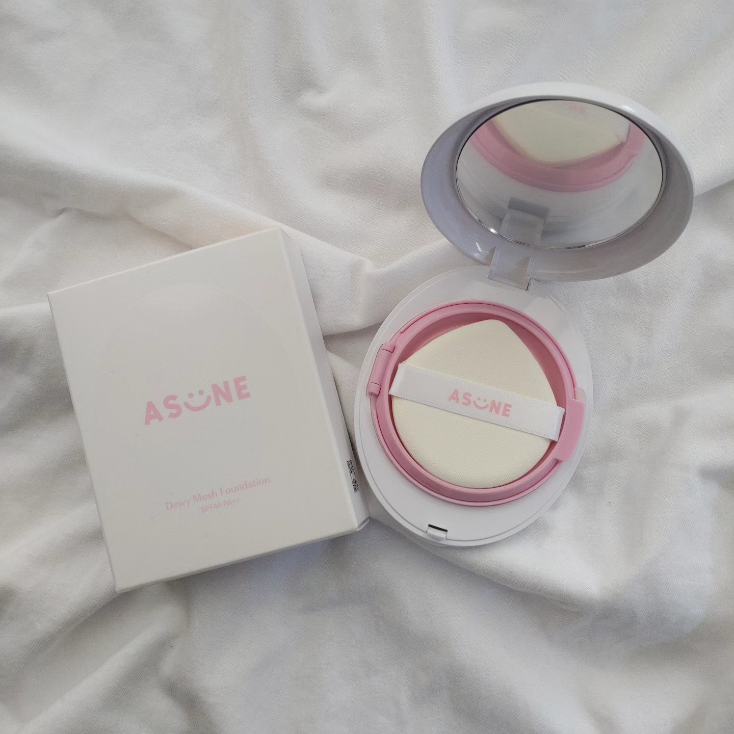 デューイーメッシュファンデーション/ASUNE /クッションファンデーションを使ったクチコミ（1枚目）