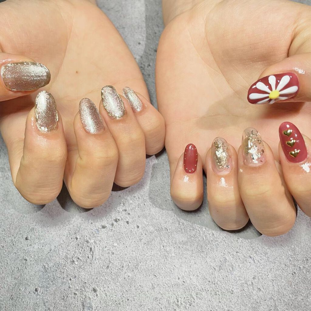 百花 on LIPS 「#秋ネイル#マグネットネイル#スカルプ#はじめての投稿..」(1枚目)