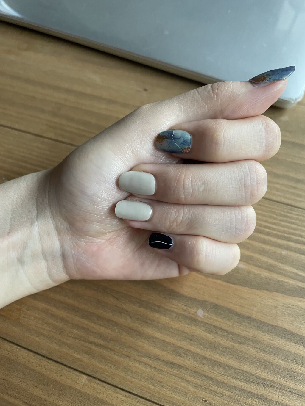 セミキュアジェルネイル（ハンド）/ohora/ネイルシールを使ったクチコミ（1枚目）