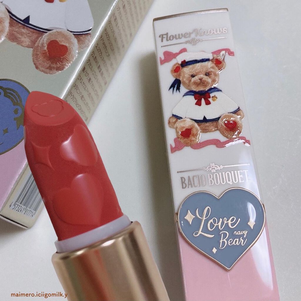 いちごみるく🐰🍼 on LIPS 「🍓フラワーノーズFlowerKnowsテディベアリップスティッ..」(1枚目)