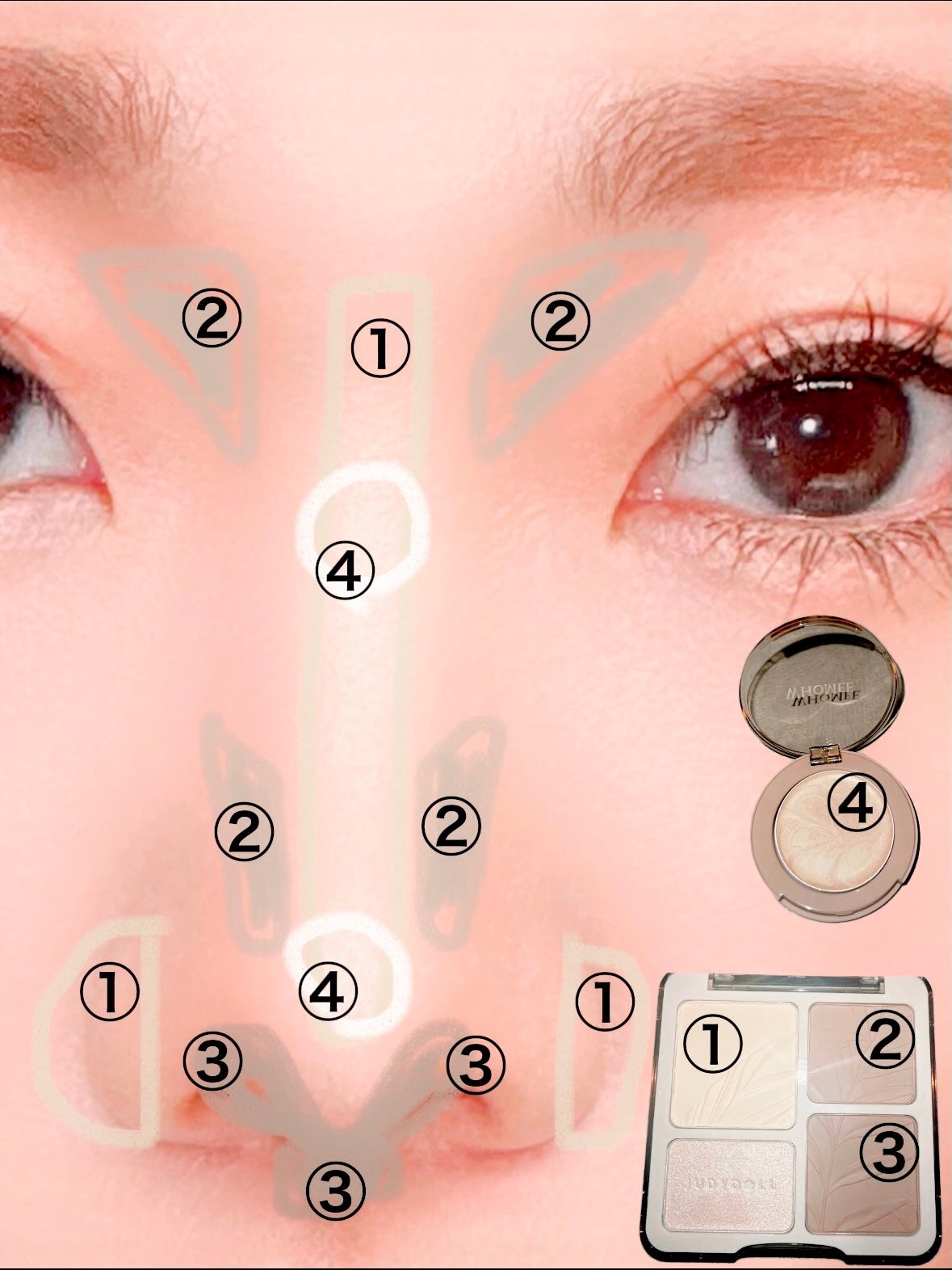 JUDYDOLL メリハリマスターパレット/JUDYDOLL/パウダーハイライトを使ったクチコミ(2枚目)