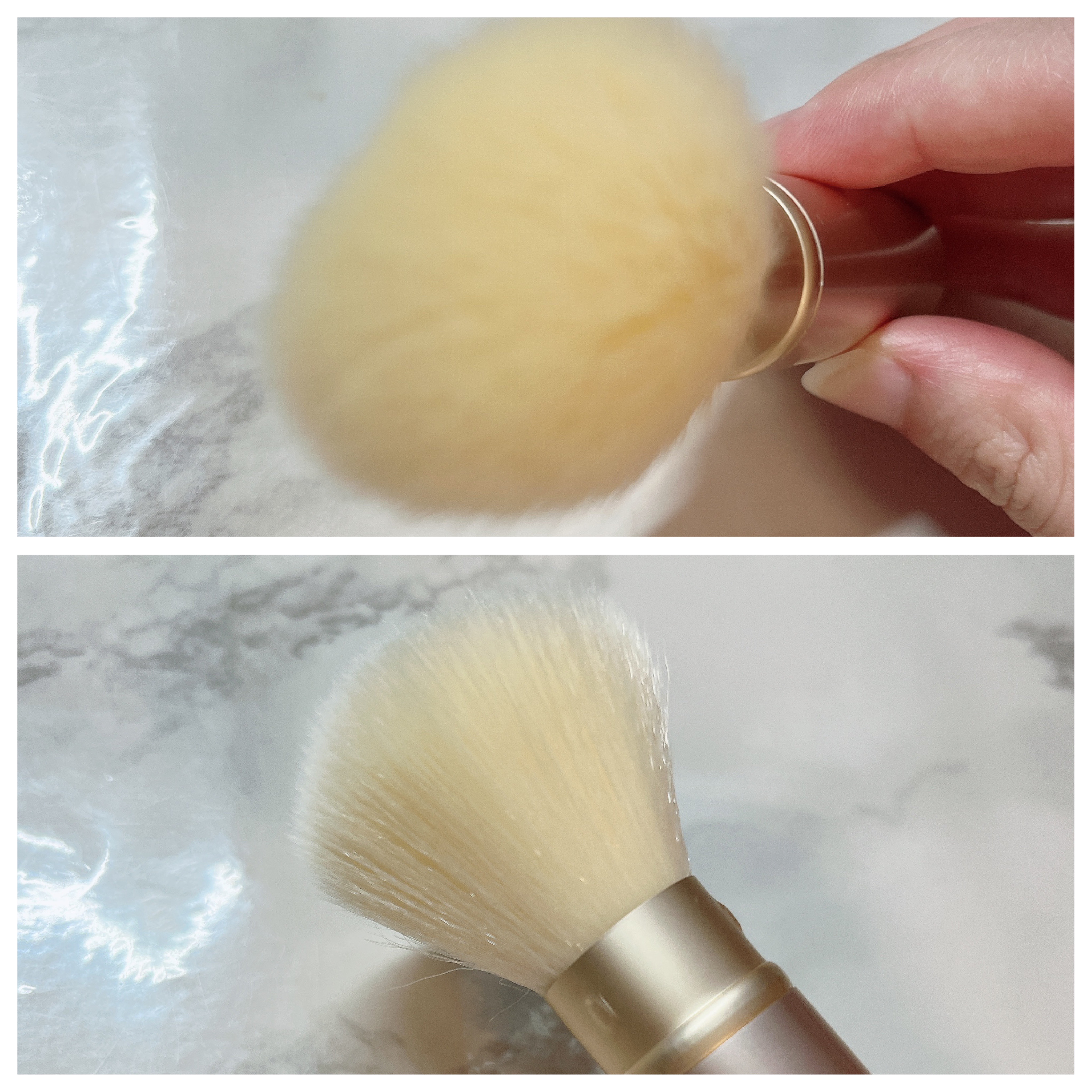 ごくふわっ 携帯フェイスブラシ スライド式/DAISO/メイクブラシを使ったクチコミ（2枚目）