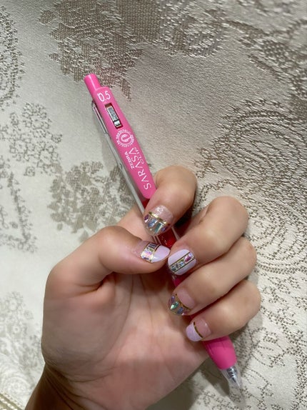 貼るジェルネイル/セリア/ネイルシールを使ったクチコミ(2枚目)