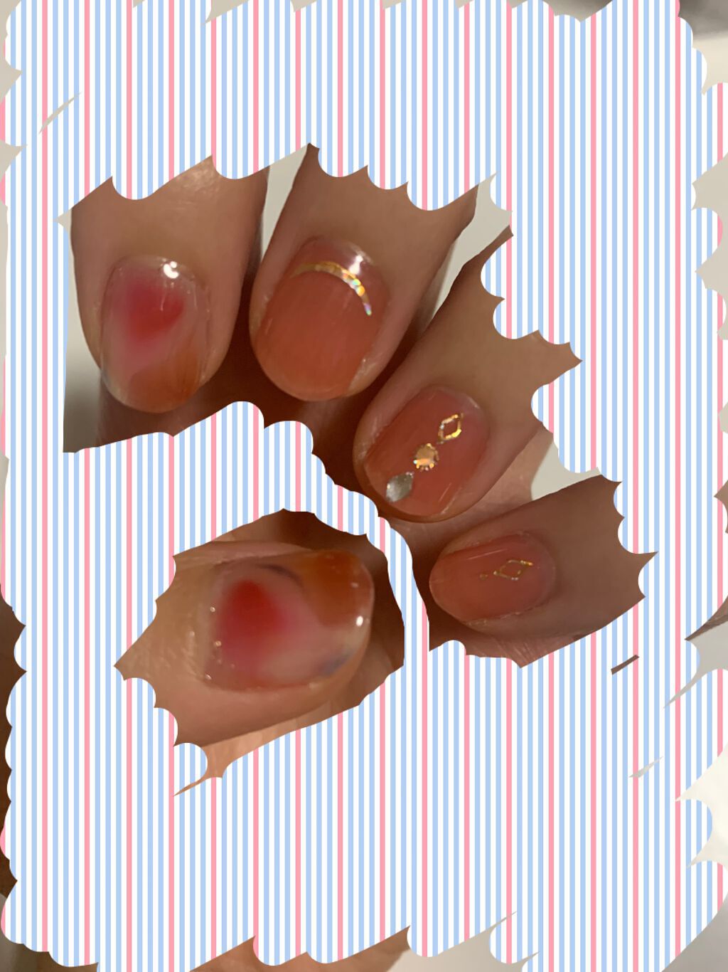 ネイルシール/Qoo10/ネイルシールを使ったクチコミ(2枚目)