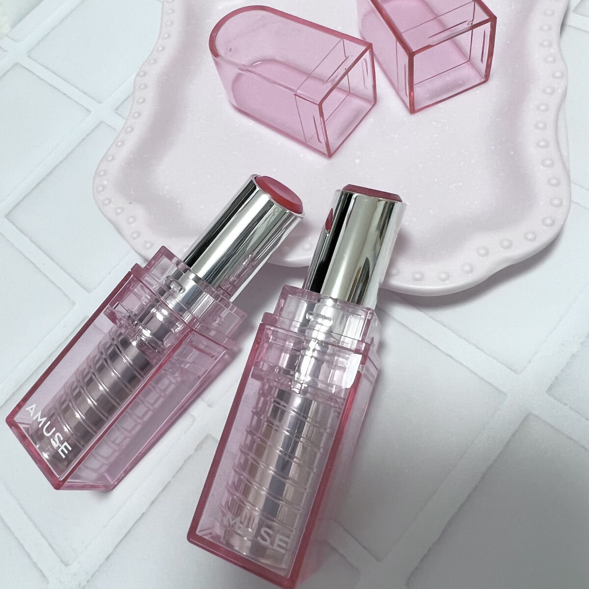 デューバーム 06デューローズ/AMUSE/口紅・グロス・リップライナー・リップケアを使ったクチコミ（3枚目）