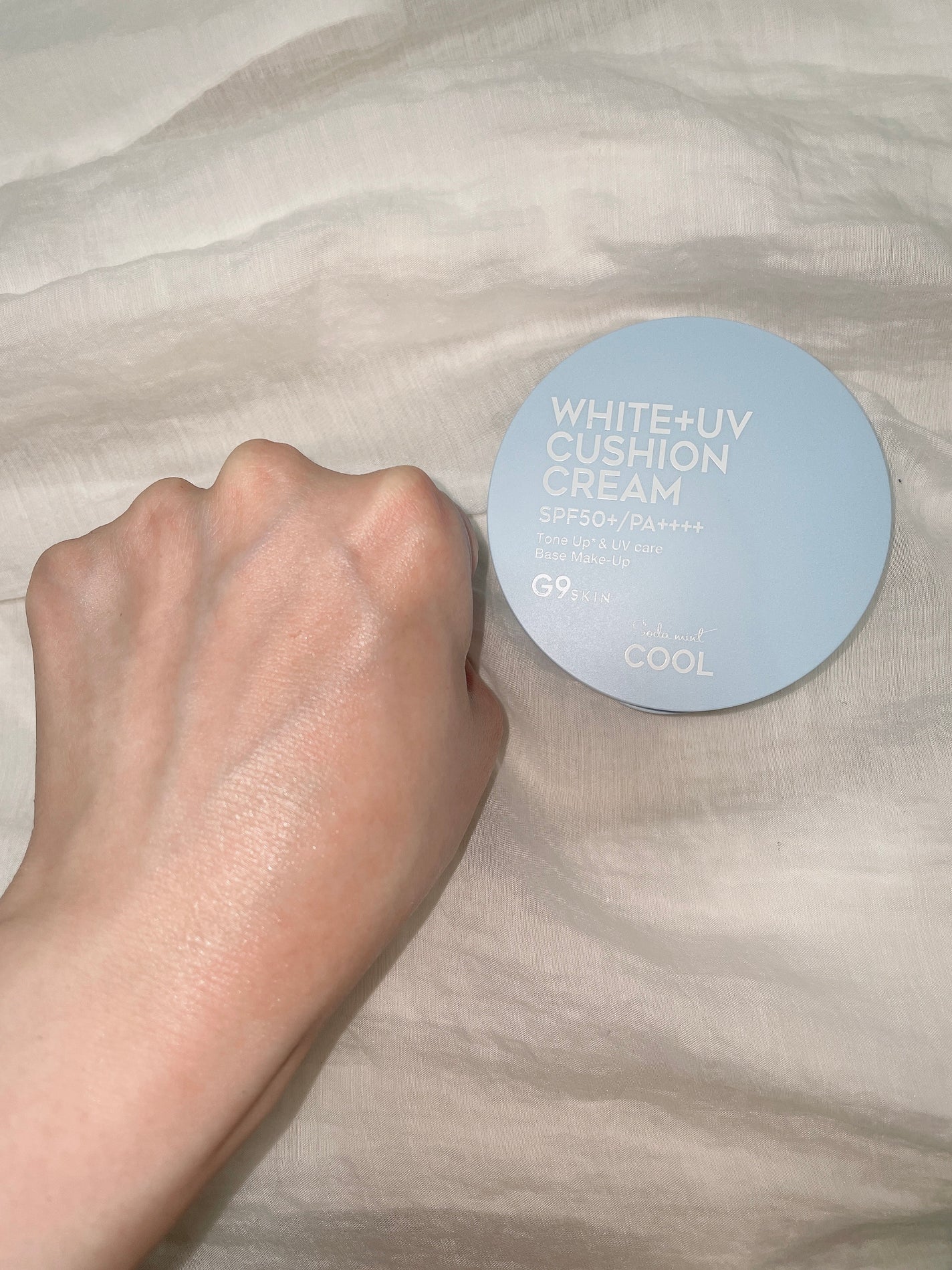 WHITE +UV CUSHION CREAM #COOL/G9SKIN/日焼け止めクリームを使ったクチコミ(4枚目)