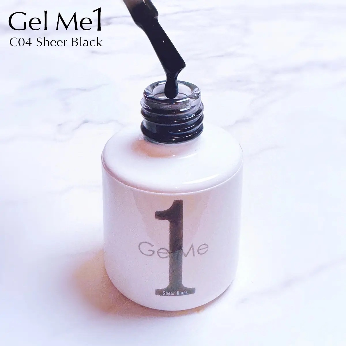 ジェルネイル GMC04 シアーブラック/ジェルミーワン/ジェルネイルを使ったクチコミ（3枚目）