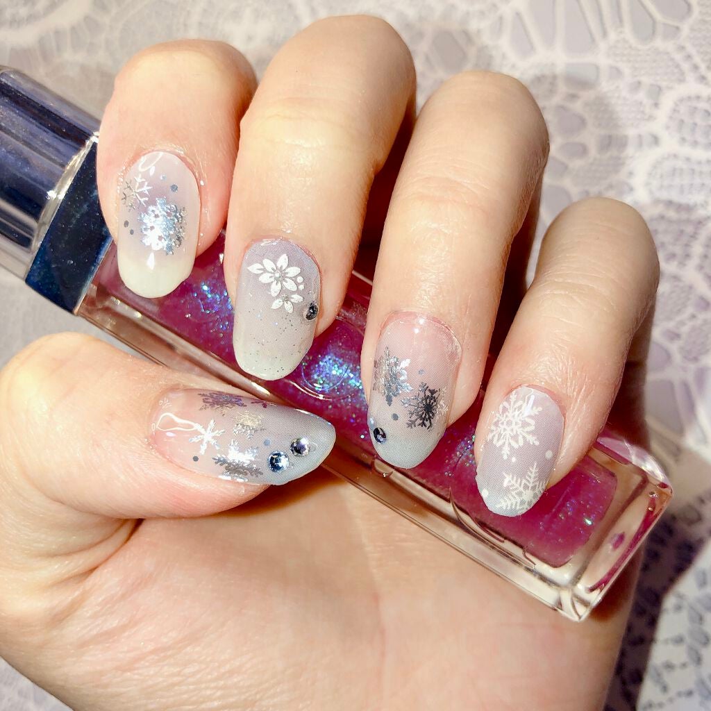 貼るジェルネイル/セリア/ネイルシールを使ったクチコミ(5枚目)