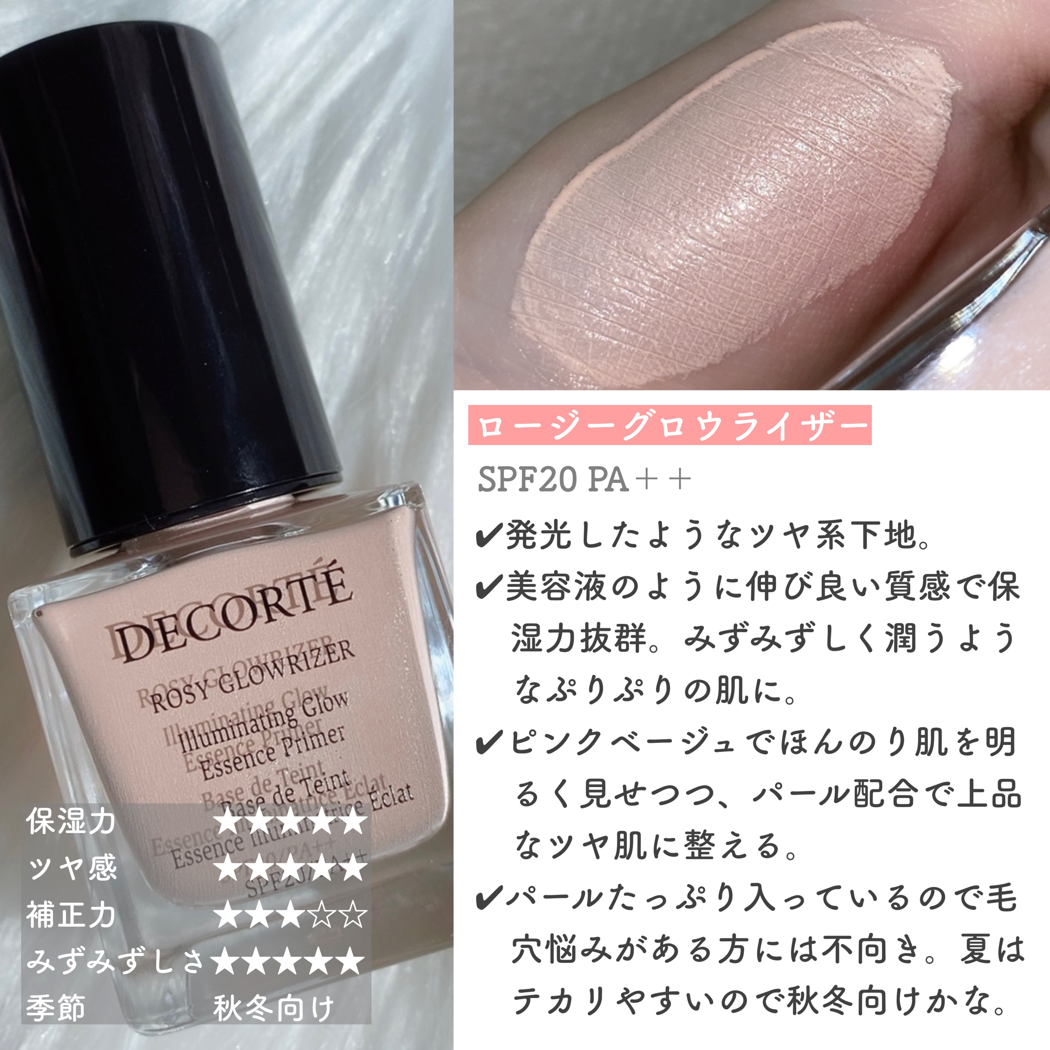 ロージー グロウライザー/DECORTÉ/化粧下地を使ったクチコミ（3枚目）