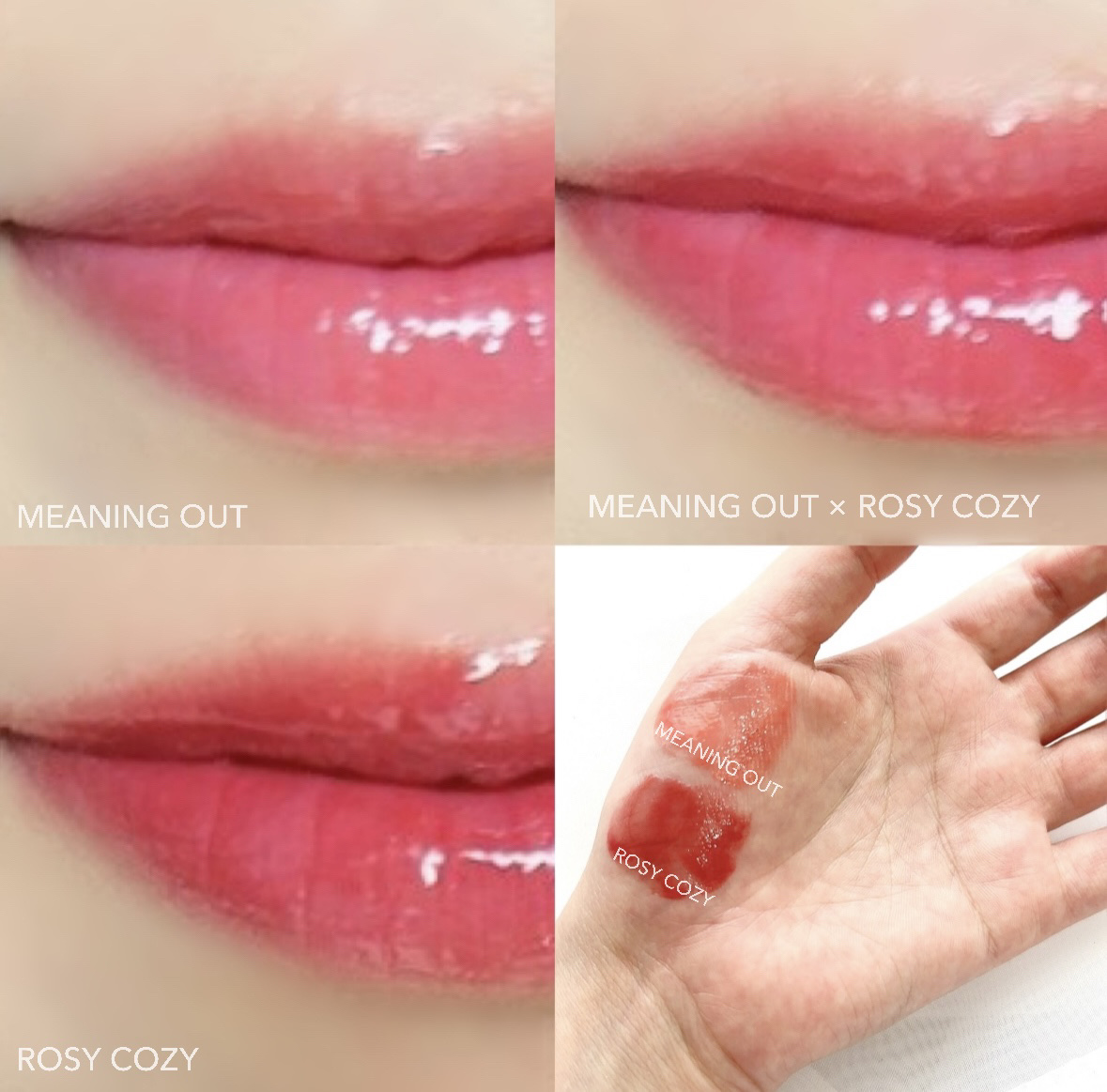 カラーバーム ロージーコージー/FEEV/リップグロスを使ったクチコミ（2枚目）