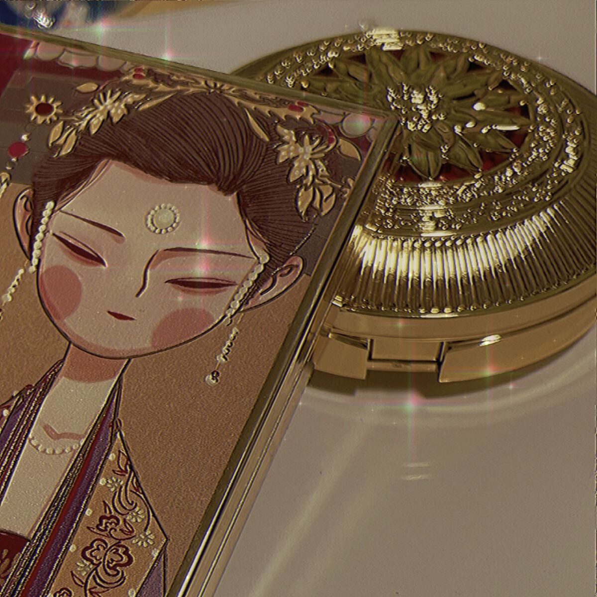 ZEESEAｘ正宮御品　「盛唐酔夢」シリーズ　丹酔金箔　牡丹チークシャッドパレット/ZEESEA/パウダーチークを使ったクチコミ（1枚目）