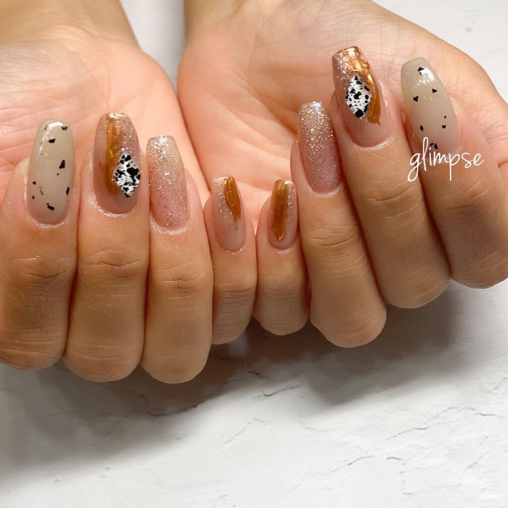 松尾佳子 on LIPS 「newデザイン𓂃◌𓈒𓐍早くも秋nail♡次回のアートコース用に..」(1枚目)