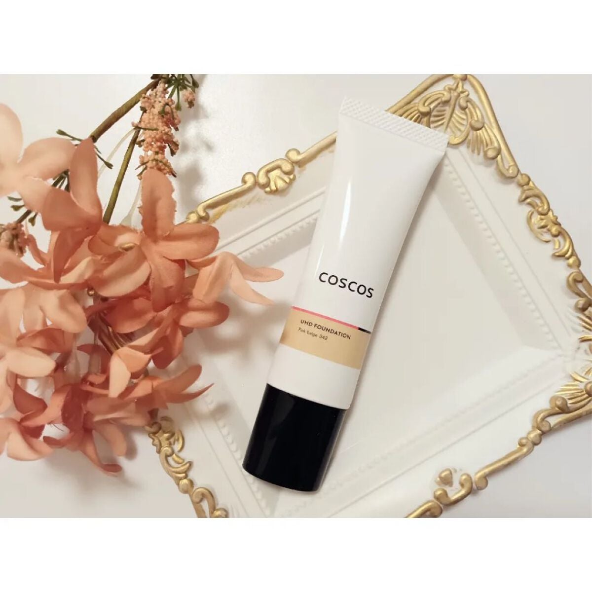 UHDファンデーション342(ピンクベージュ)/COSCOS/リキッドファンデーションを使ったクチコミ(1枚目)