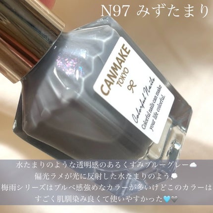 カラフルネイルズ N98 どしゃぶり/キャンメイク/マニキュアを使ったクチコミ(2枚目)